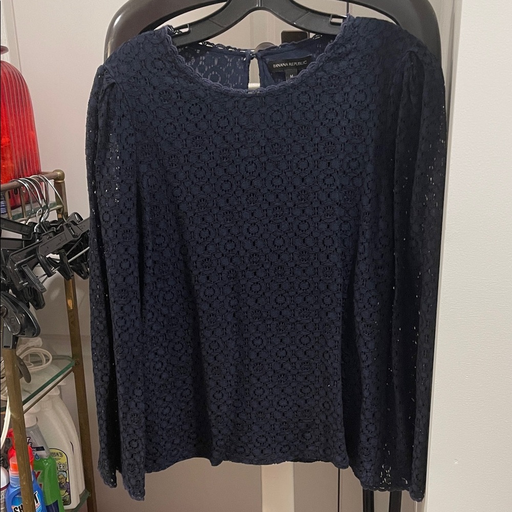 Banana Republic Navy Lace Women Top